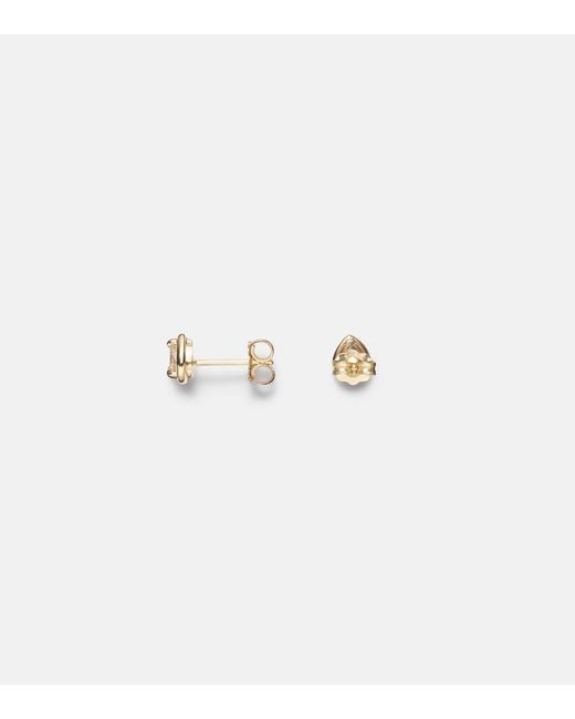 STONE AND STRAND White Birthstone Bonbon 14Kt Earrings With Diamonds