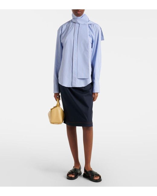Falda Midi De Algodon Plan C de color Blue