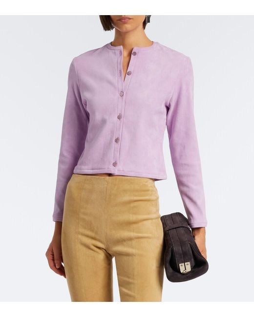 Stouls Purple Astrid Suede Cardigan
