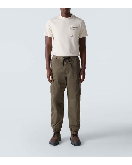 Moncler White Logo Cotton Jersey T-Shirt for men