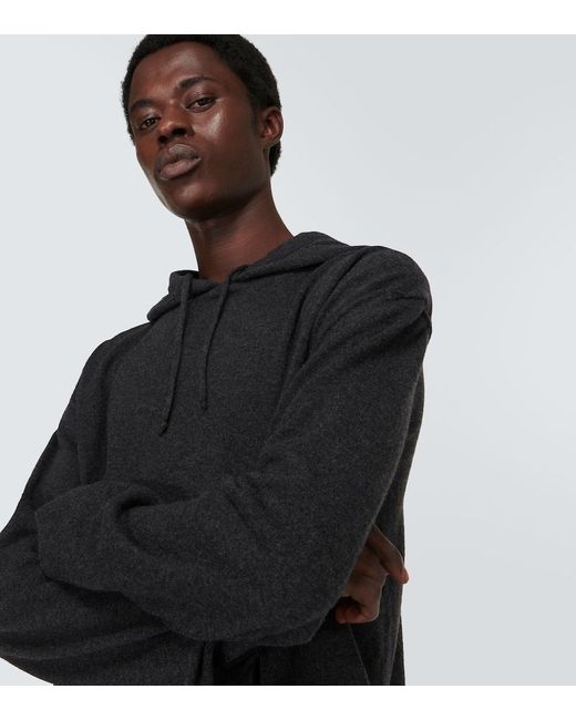 Maison Margiela Black Wool And Cashmere Hoodie for men