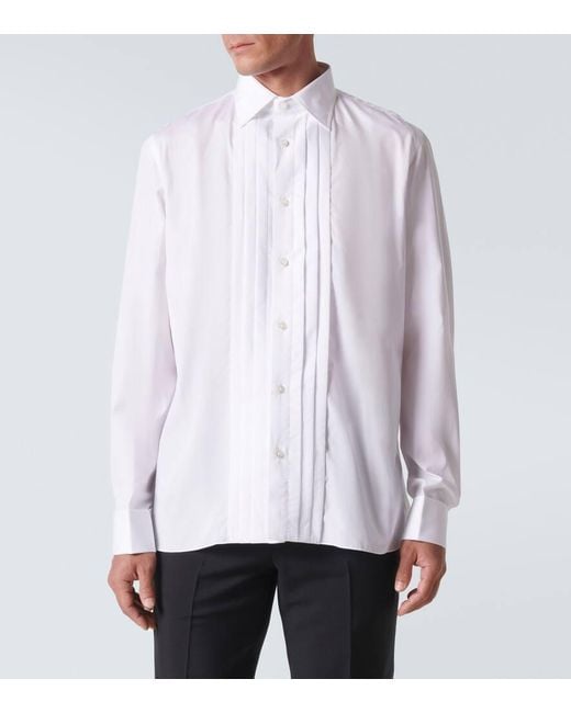 Camisa De Esmoquin Plisada De Algodon Rubinacci de hombre de color White