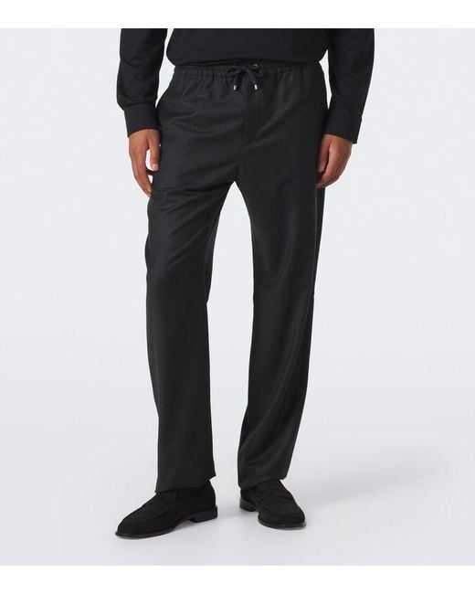Agnona Black Virgin Wool Slim Pants for men