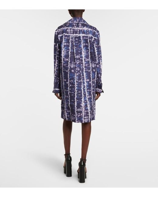 Altuzarra Blue Nia Printed Cotton-blend Shirt Dress