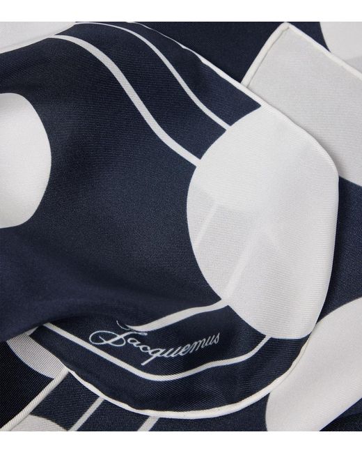 Jacquemus Blue Cour Printed Silk Scarf
