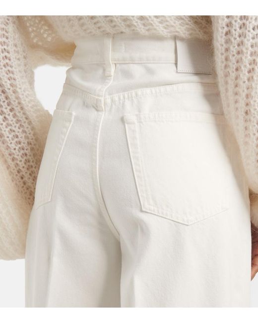 Totême White High-Rise Wide-Leg Jeans