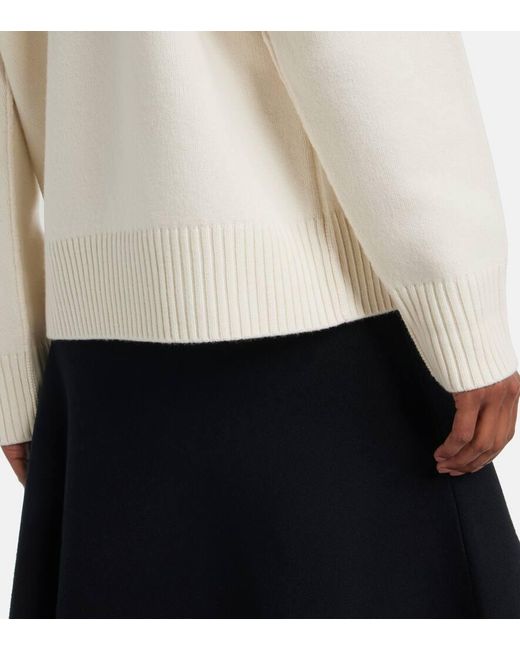 AMI White Ami De Cour Virgin Wool Sweater