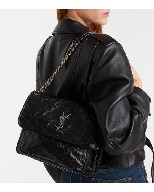 Sac Niki Medium En Cuir Saint Laurent en coloris Black