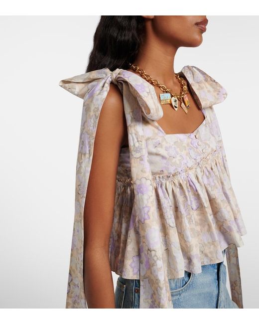 Chloé White Floral Cotton Top