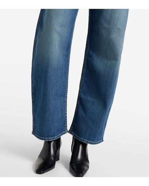 Nili Lotan Blue Tribeca Barrel-Leg Jeans