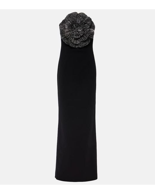 REBECCA VALLANCE 関税込 Lumi floral-applique gown Rebecca Vallance Lumi Floral-Applique Gown in Black | Lyst