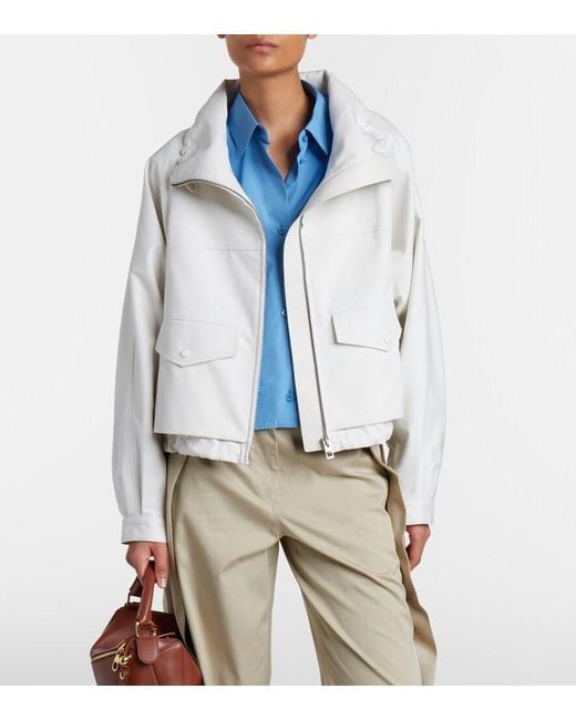 Loewe White Cotton And Silk Gabardine Jacket