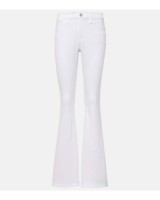 FRAME White High-Rise Flared Jeans Le High Flare