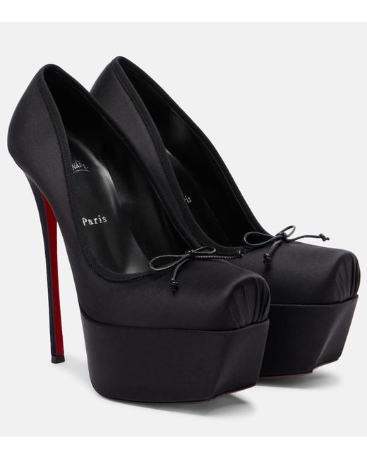 Christian Louboutin Black Cassia 160 Satin Pumps