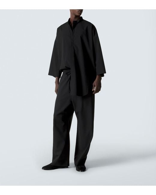 Fear Of God Black Oversized Cotton And Wool Shirt for men
