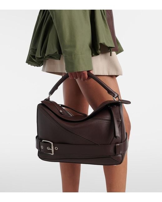 Borsa Puzzle Biker Large di Loewe in Black
