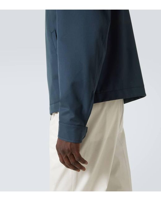 Zegna Blouson Mit Leder in Blue für Herren