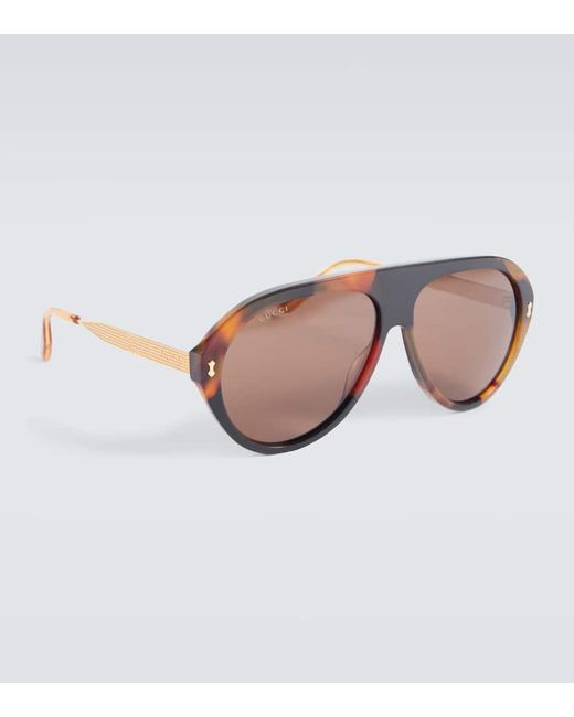 Gucci Aviator-Sonnenbrille in Brown für Herren