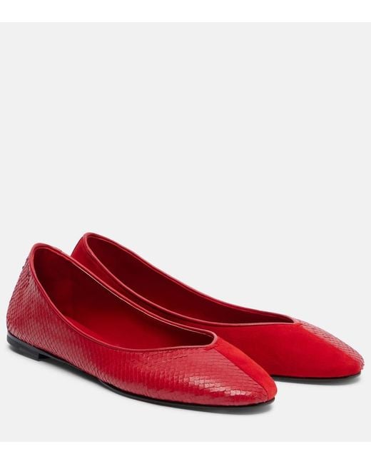 Jacquemus Red Ballerines Leather Ballet Flats