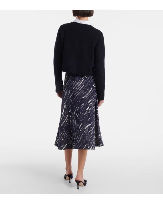 Jardin Des Orangers Blue Wool And Cashmere Cardigan