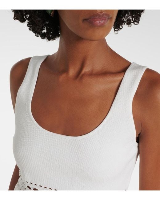 Jonathan Simkhai White Fitzgerald Open-Knit Tank Top