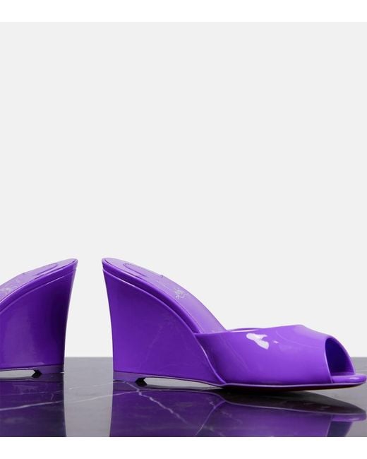 Christian Louboutin Purple Me Dolly Zeppa 85 Patent Wedge Sandal