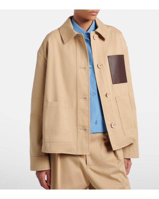 Loewe Natural Leather-Trimmed Cotton Jacket