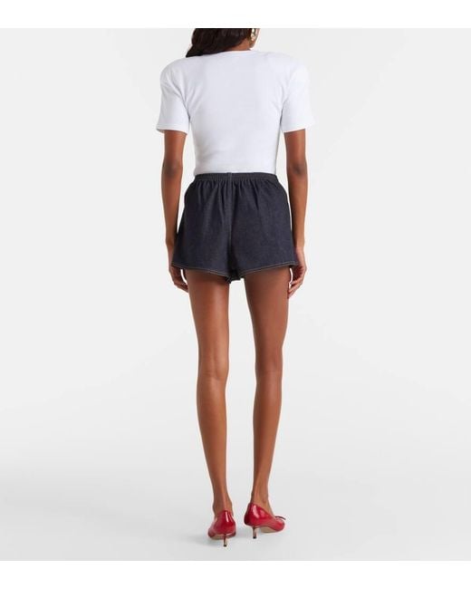 Jacquemus Blue Logo Denim Shorts