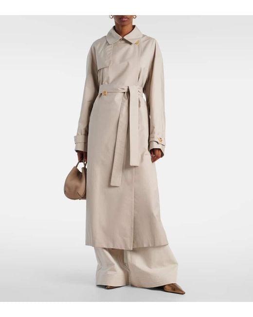 Max Mara Natural Trenchcoat Strench Aus Twill