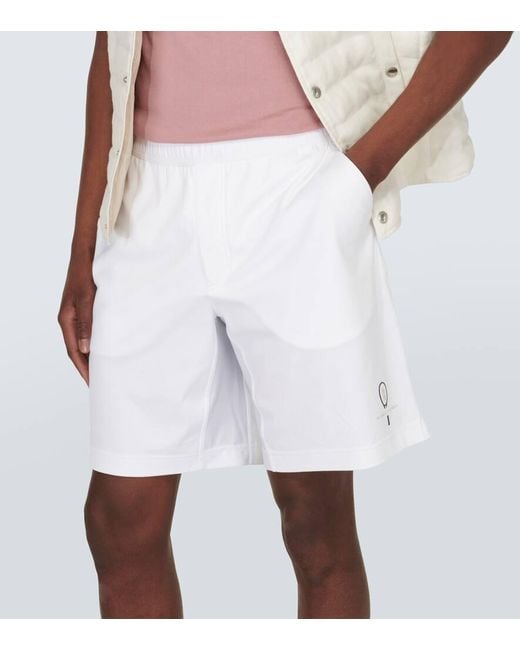 Brunello Cucinelli Bestickte Bermuda-Shorts aus Baumwolle in White für Herren