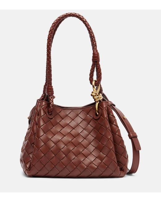 Bottega Veneta Brown Tote Bag Parachute Small Aus Leder
