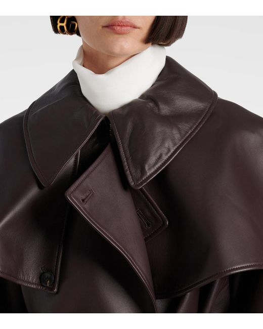 Chaqueta Tim De Piel Con Capa Altuzarra de color Brown