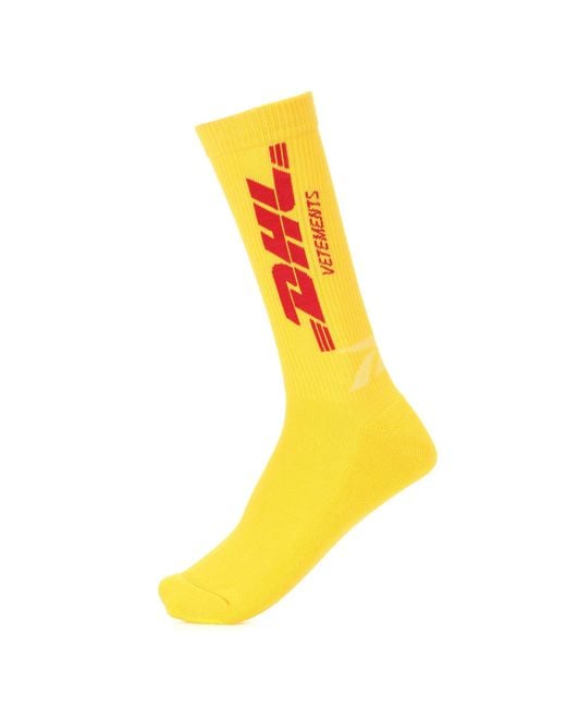 Vetements Baumwolle Socken DHL aus einem Baumwollgemisch in Gelb | Lyst DE