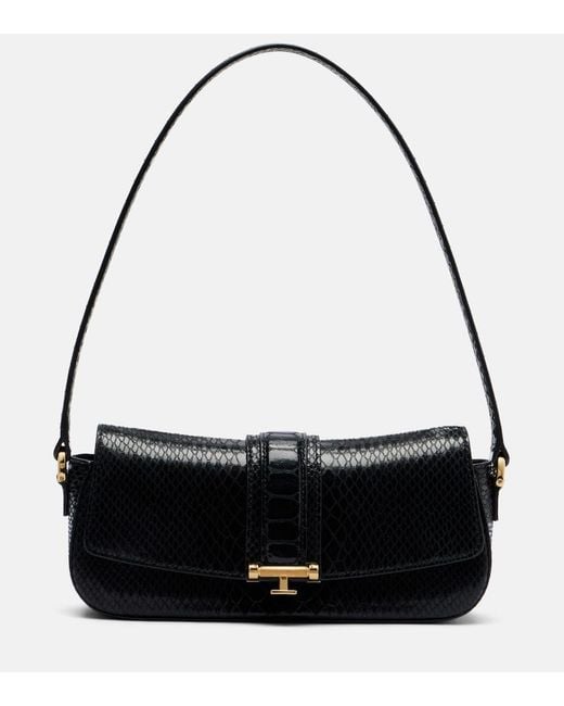 The New Arrivals Ilkyaz Ozel Black Obscura.06 Leather Shoulder Bag