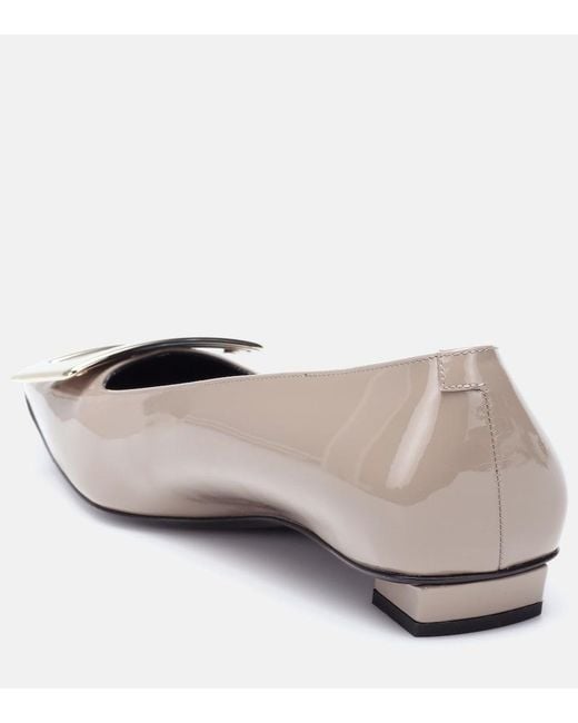 Roger Vivier Brown Patent Leather Ballet Flats