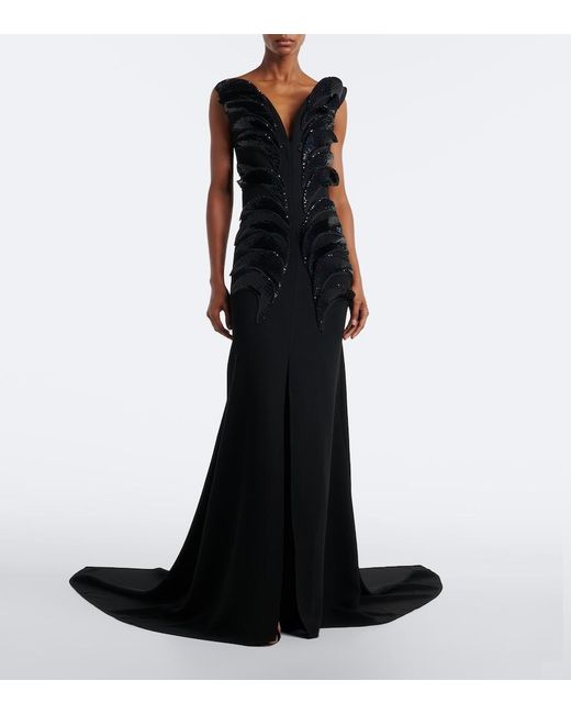 Maticevski Black Spearhead Sequined Embellished Gown