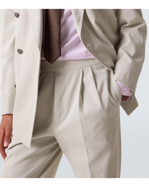Dunhill White Cotton And Cashmere Straight Pants for men