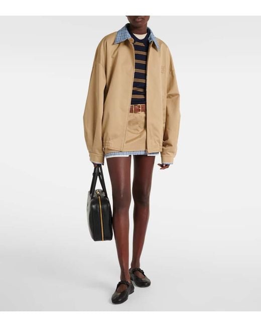 Miu Miu Natural Minirock Aus Baumwolle