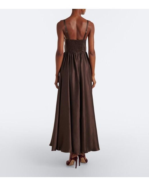 Zimmermann Purple Draped Silk Maxi Dress