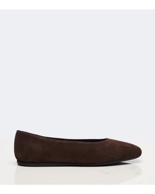 Prada Brown Suede Ballet Flats
