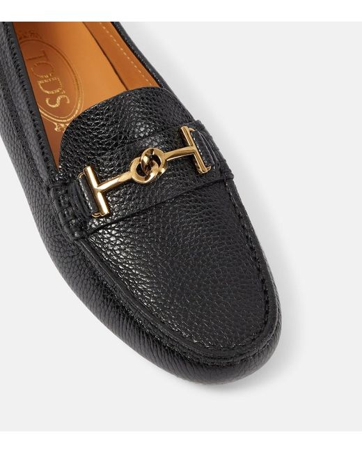 Tod's Black Gommino Leather Loafers