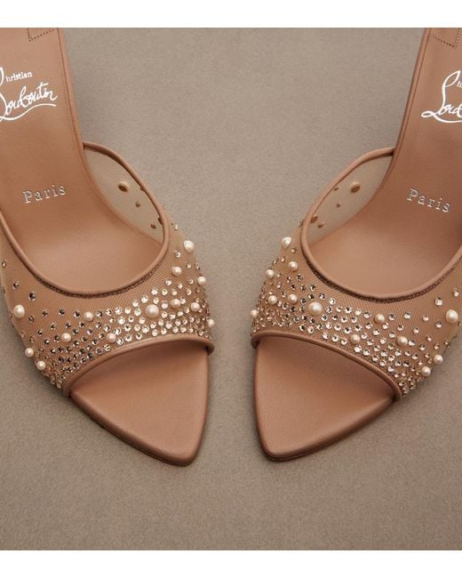 Christian Louboutin Pink Miss Z Degrastrass Perla Mesh Mules