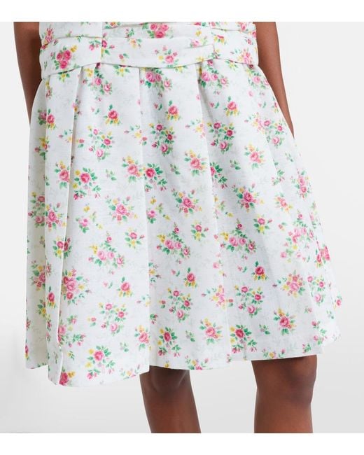ShuShu/Tong Natural Floral Pleated Miniskirt
