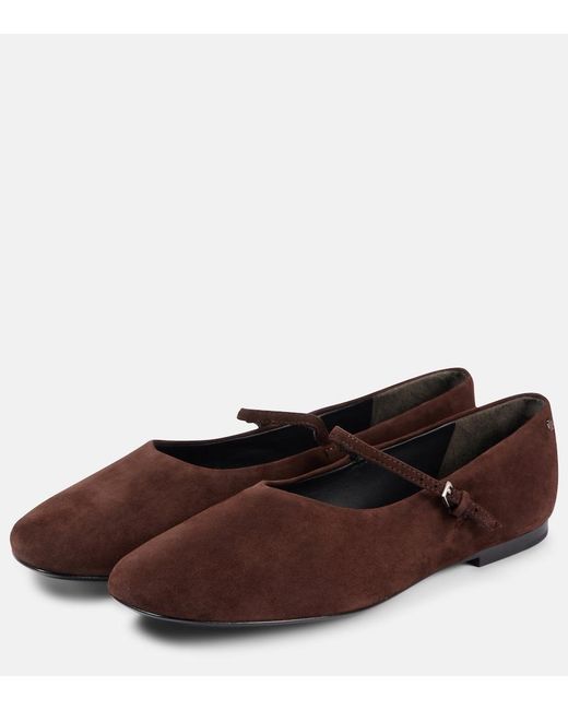 Tory Burch Brown Suede Mary Jane Flats