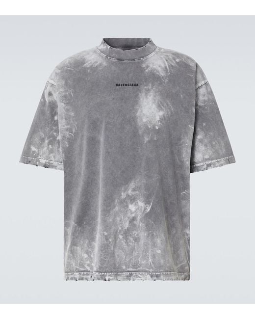 Balenciaga Gray T-Shirt With Logo for men