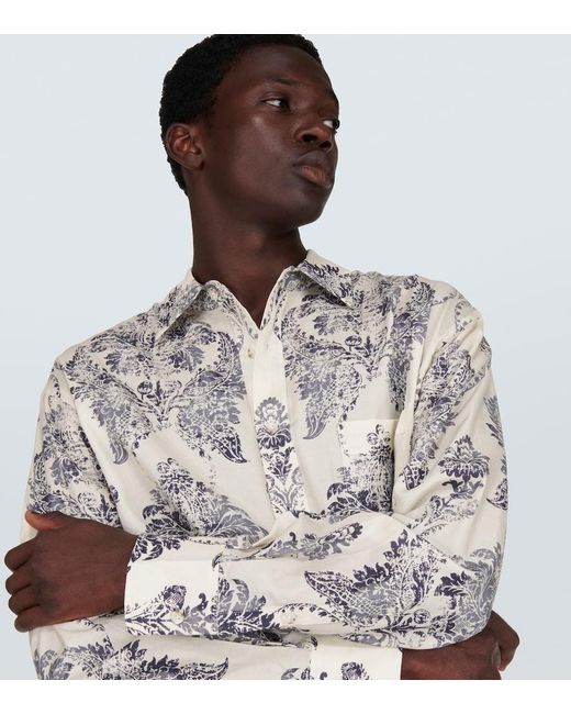 Commas White Silk And Cotton Shirt for men