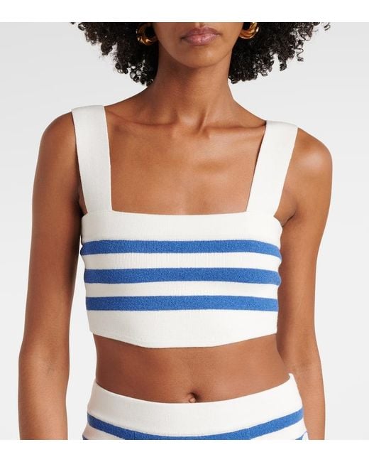 Posse Blue Ari Striped Crop Top