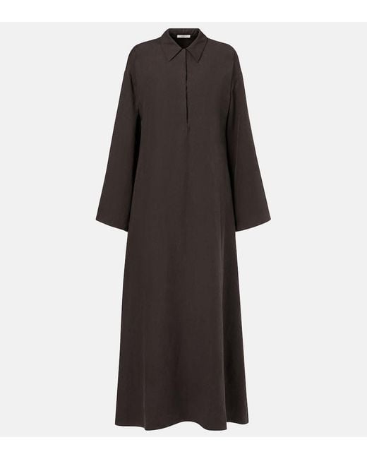 The Row Black Millen Silk And Linen Kaftan