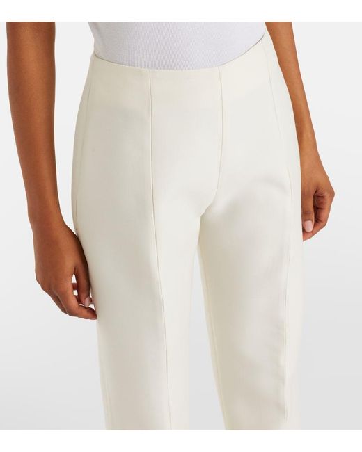 Totême White Wool And Silk Slim Pants