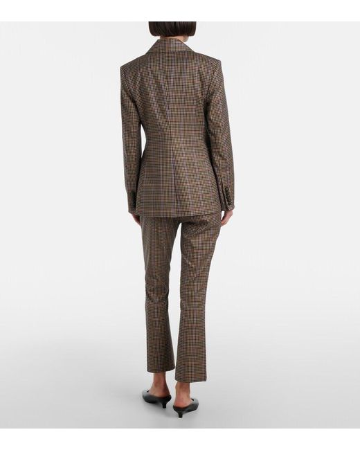 Veronica Beard Gray Arte Checked Slim Pants